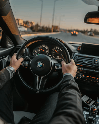 Buyer test driving the vehicle with the seller